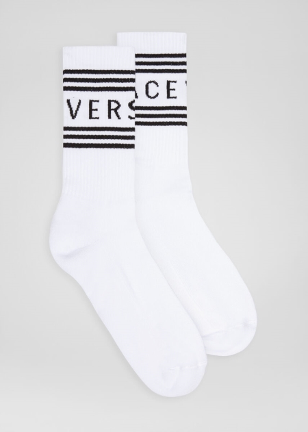 Versace 1990s' Vintage Logo Strumpor Dam - 697058VCI